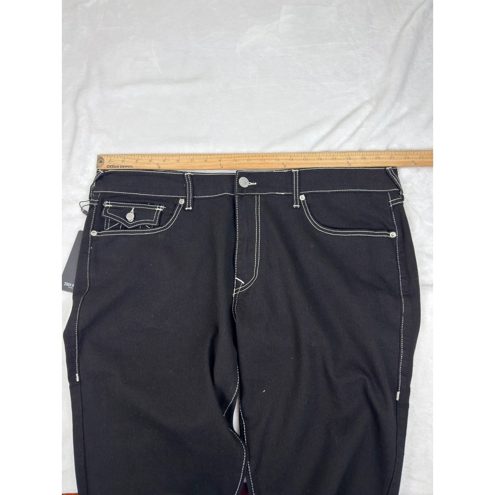 True Religion Ricky Flap Fray Relaxed Straight Black Denim Shorts Mens 40 (42") - Picture 5 of 8